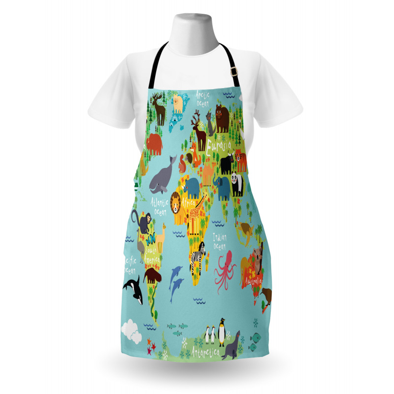 Animal Map of the World Apron