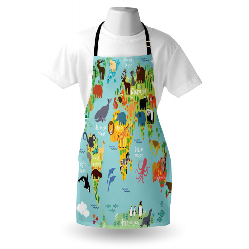 Animal Map of the World Apron