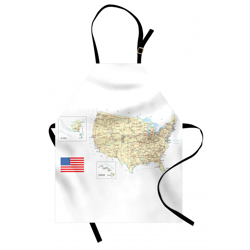 USA Detailed Country Map Apron