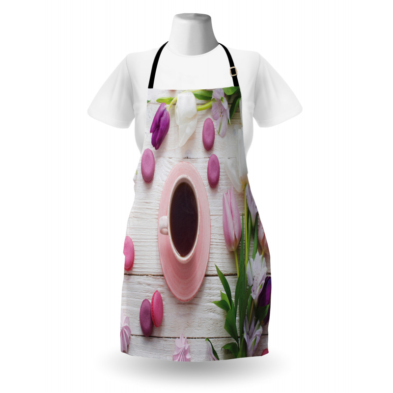 Cup Macaroon and Tulips Apron