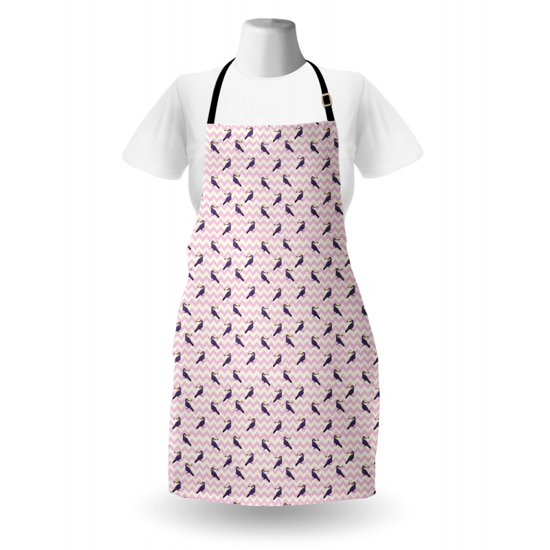 Toucan Birds on Chevrons Apron