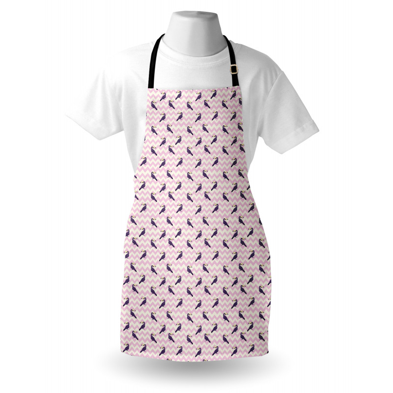 Toucan Birds on Chevrons Apron