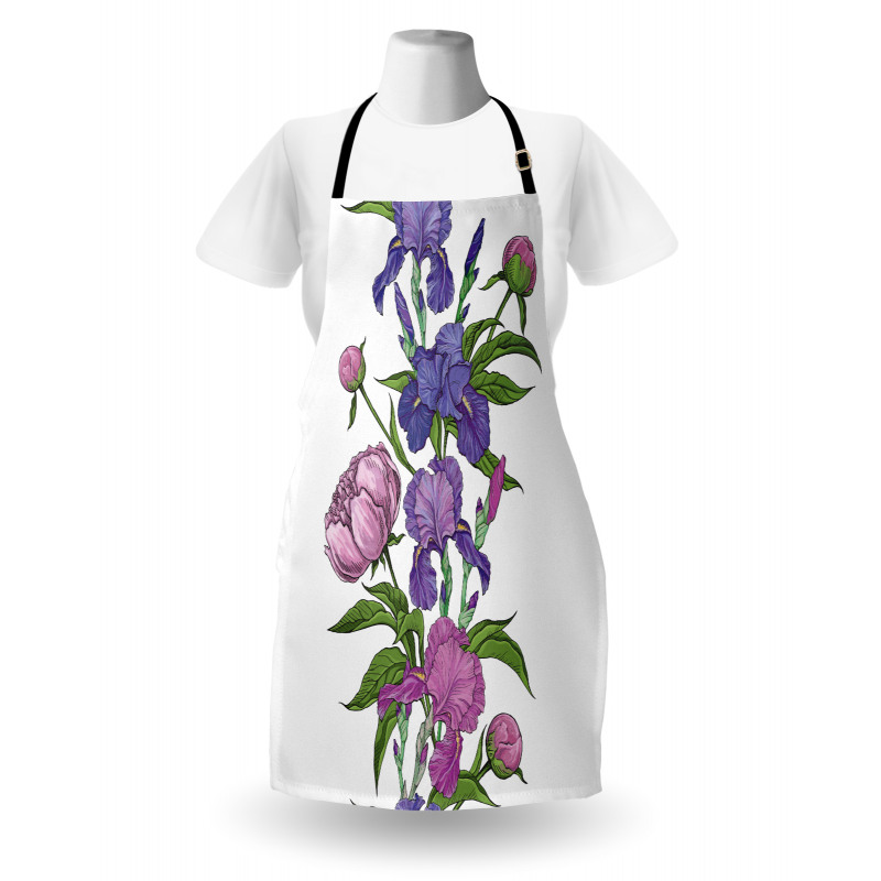 Naive Purple Flower Bouquet Apron