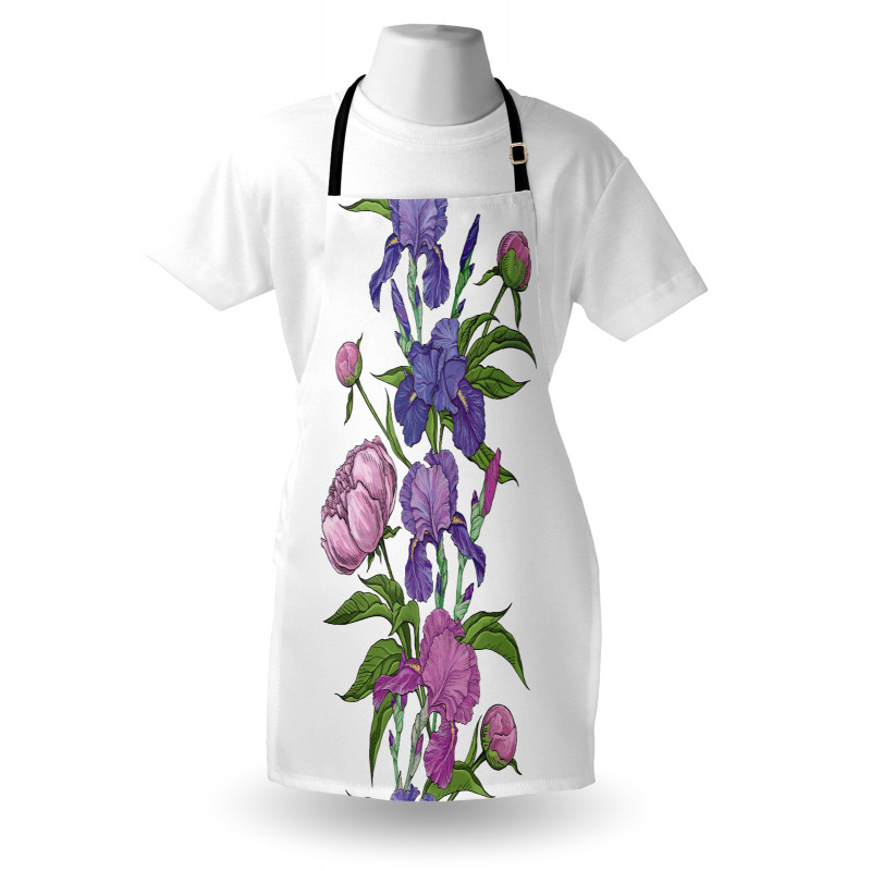 Naive Purple Flower Bouquet Apron