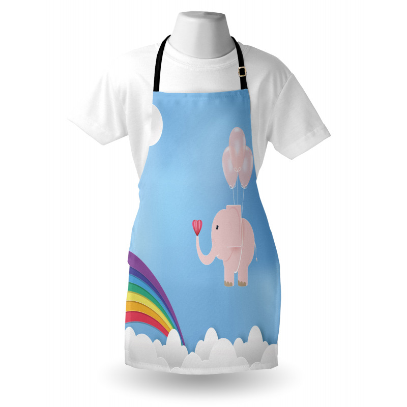 Elephant Rainbow Sky Apron