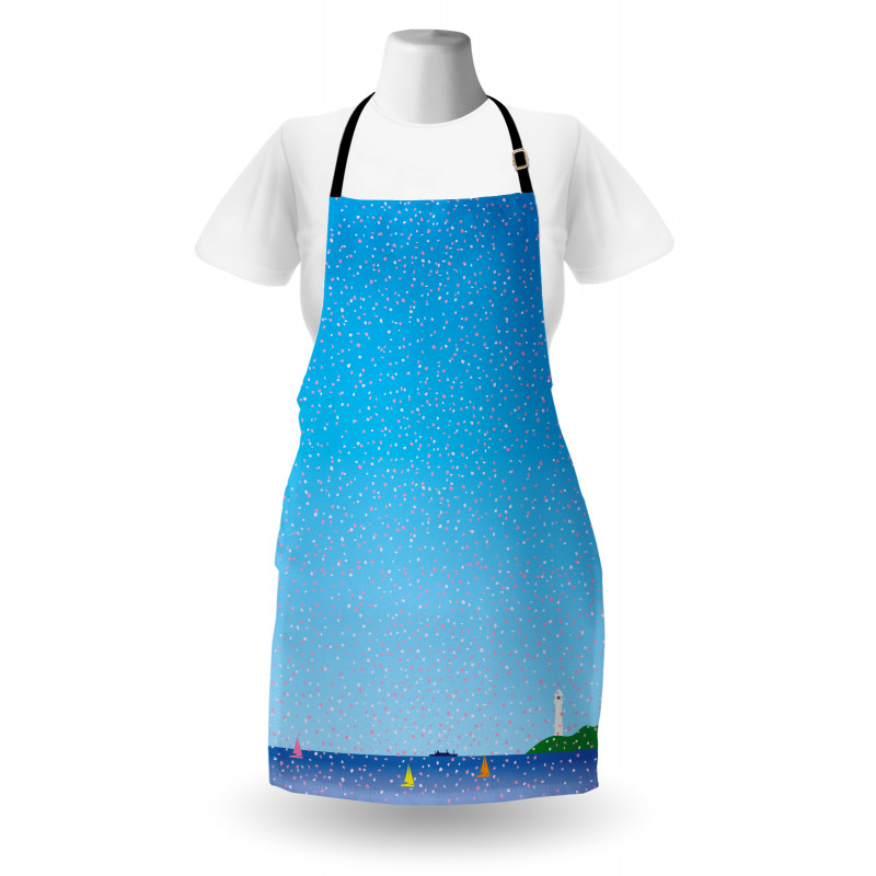 Floral Rain on Sea Apron