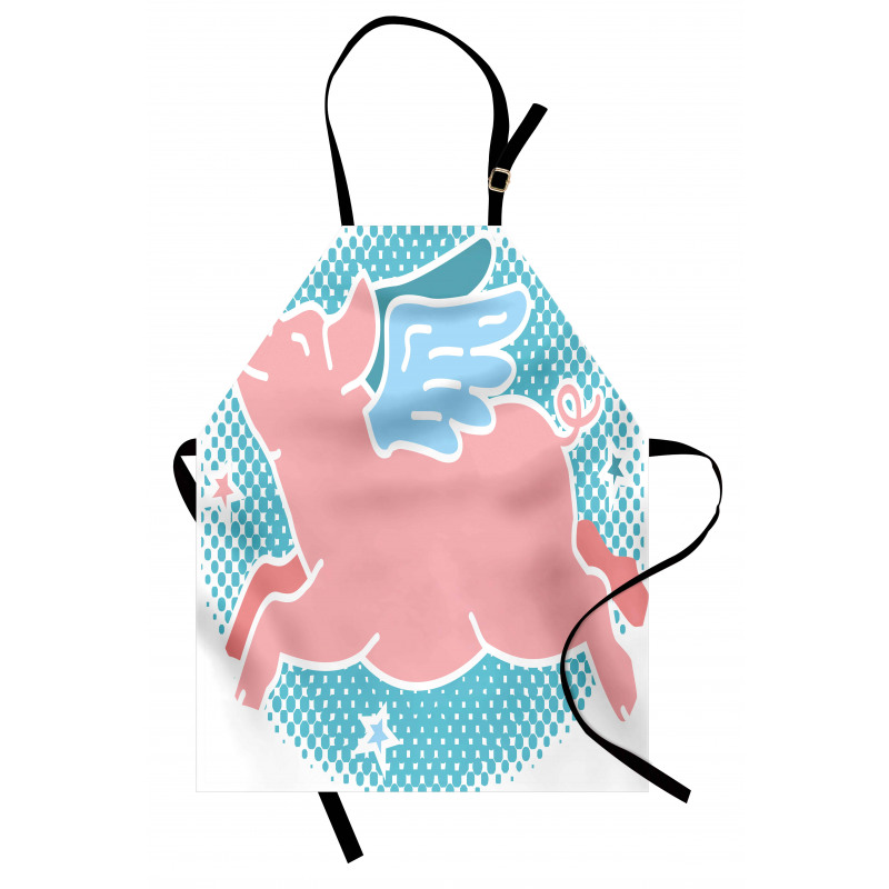 Happy Flying Pig Art Apron