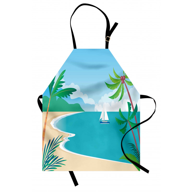 Cartoon Tropic Coast Apron