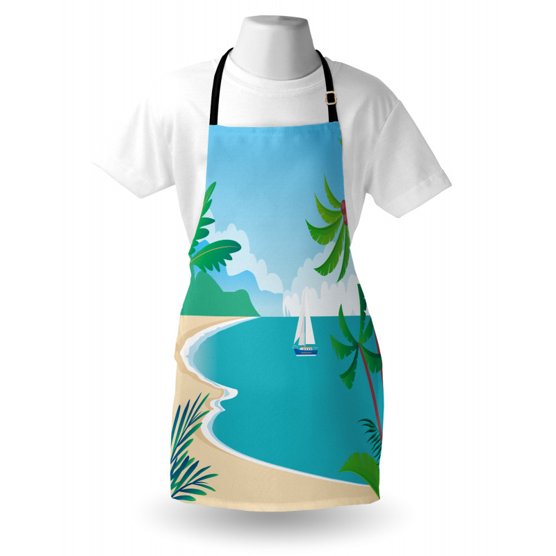 Cartoon Tropic Coast Apron