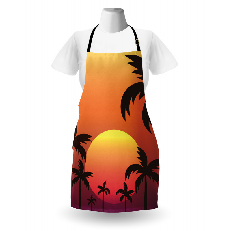 Sunset with Palms Art Apron