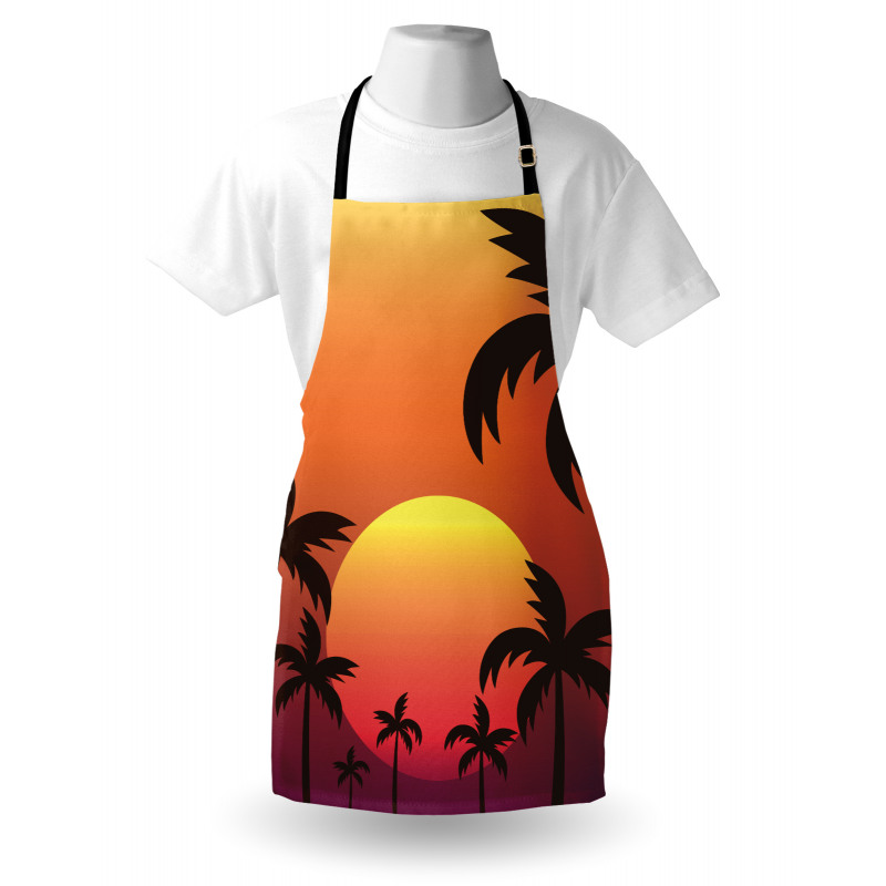 Sunset with Palms Art Apron