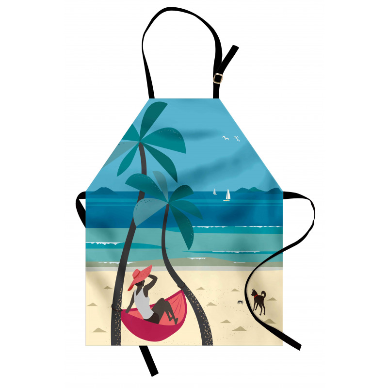 Girl on Hammock Palms Apron