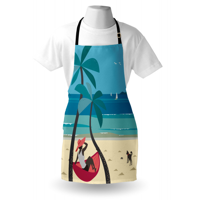 Girl on Hammock Palms Apron