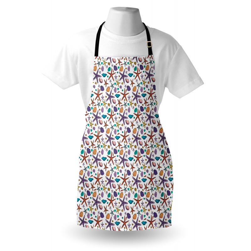 Seashells Starfishes Art Apron