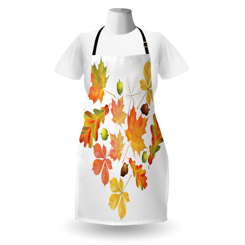 Leaves Acorns Heart Apron