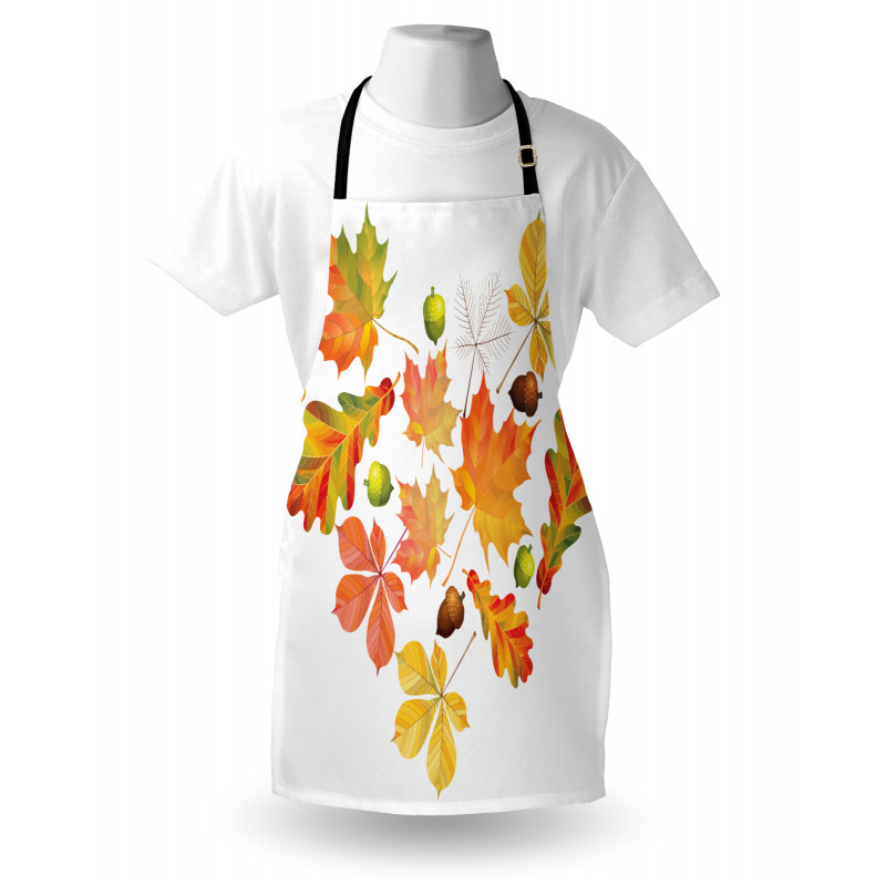 Leaves Acorns Heart Apron