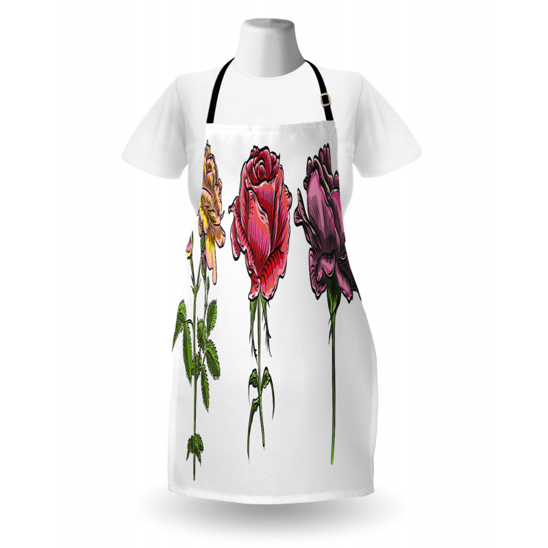 Various Rose Flower Types Apron