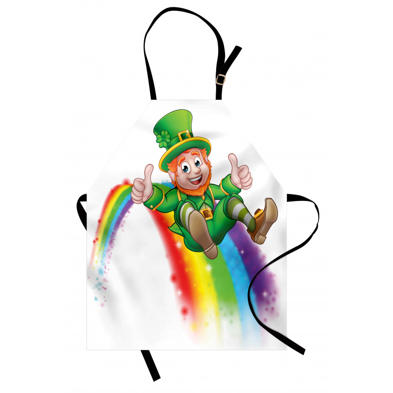 Leprechaun Slides on Rainbow Apron