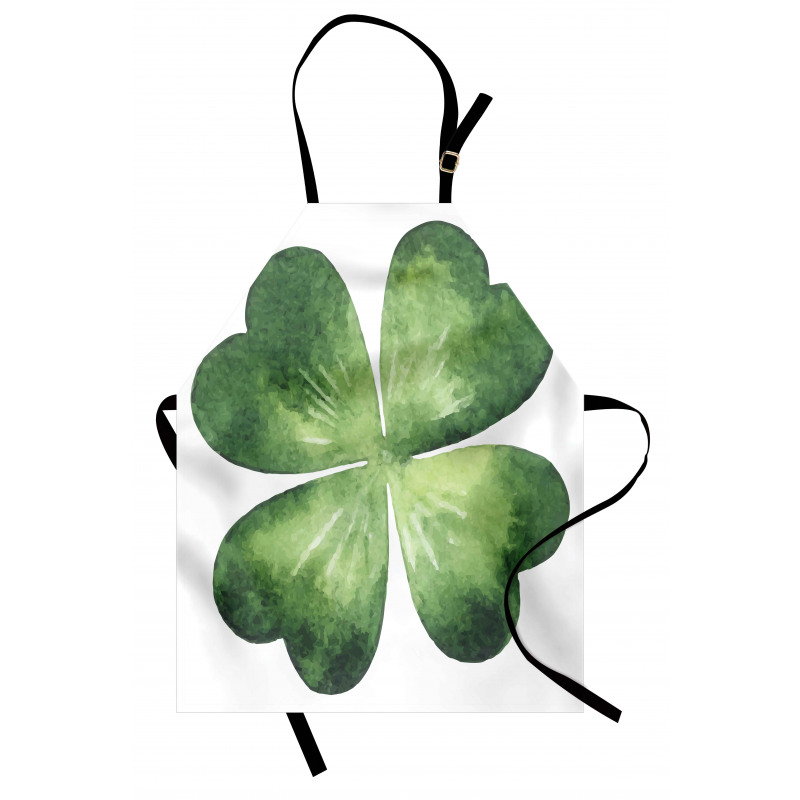 Watercolor Shamrock Leaf Art Apron