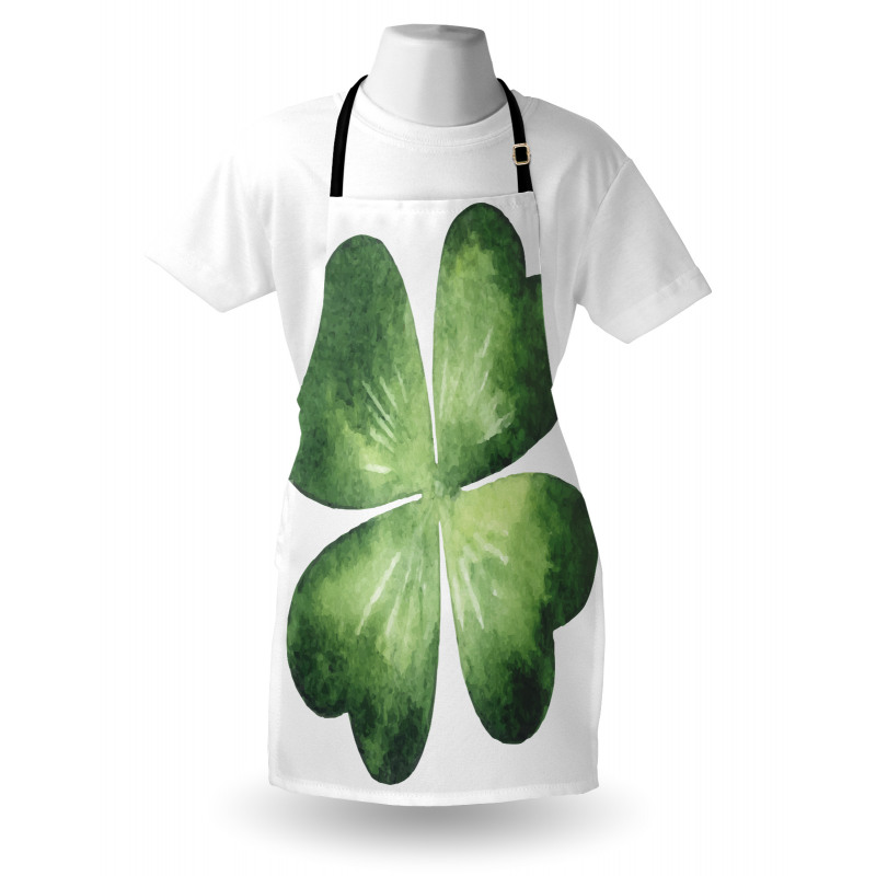 Watercolor Shamrock Leaf Art Apron