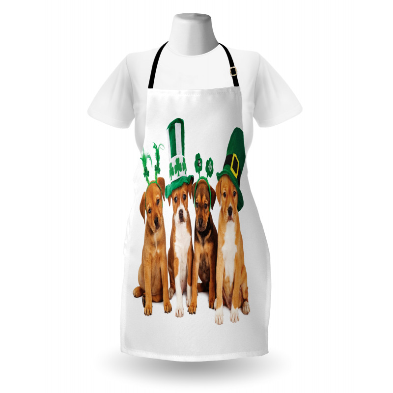 Puppies with Irish Hat Apron