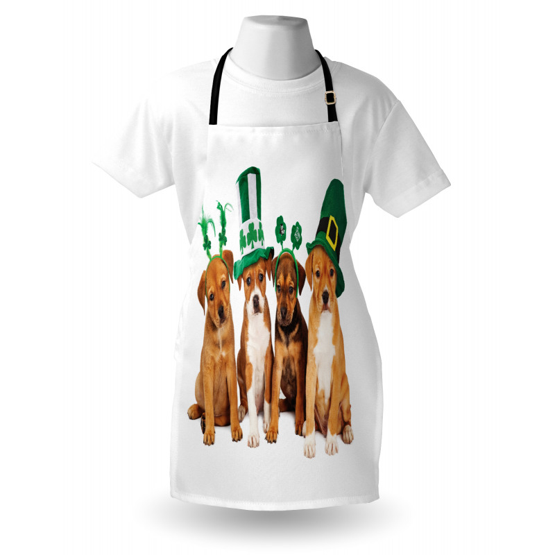 Puppies with Irish Hat Apron