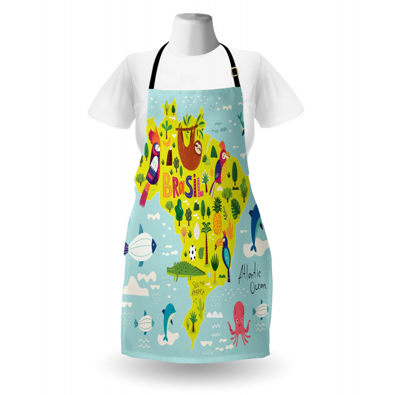 Brasil Map Symbolic Items Apron