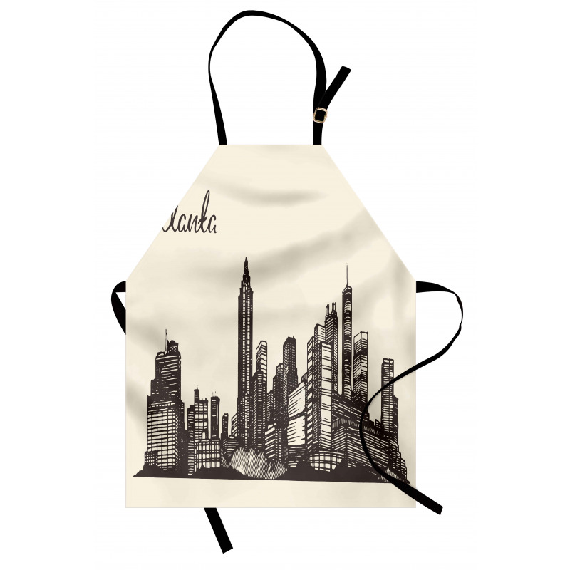 Grunge City Skyline Vintage Apron