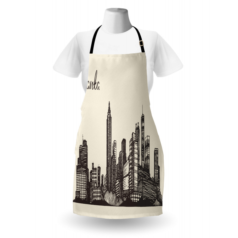 Grunge City Skyline Vintage Apron