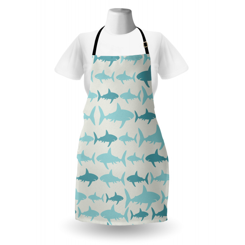 Hayvan Deseni Mutfak Önlüğü Su Teması Mavi Köpek Balığı