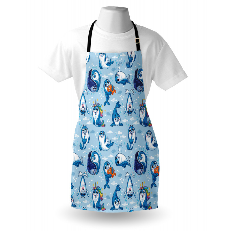 Cartoon Friendly Seal Apron