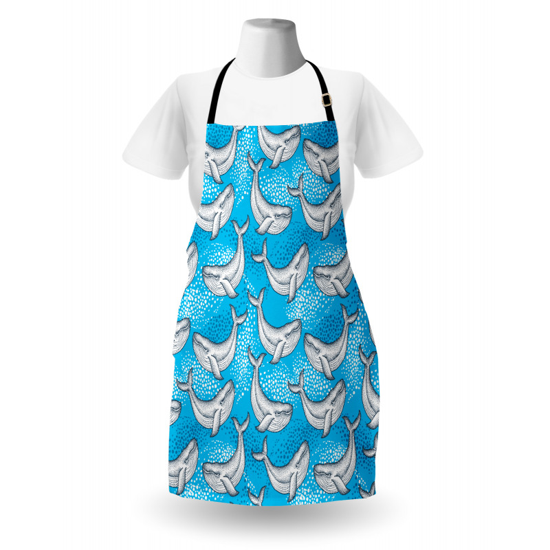 Dotted Whale Sea Ocean Apron