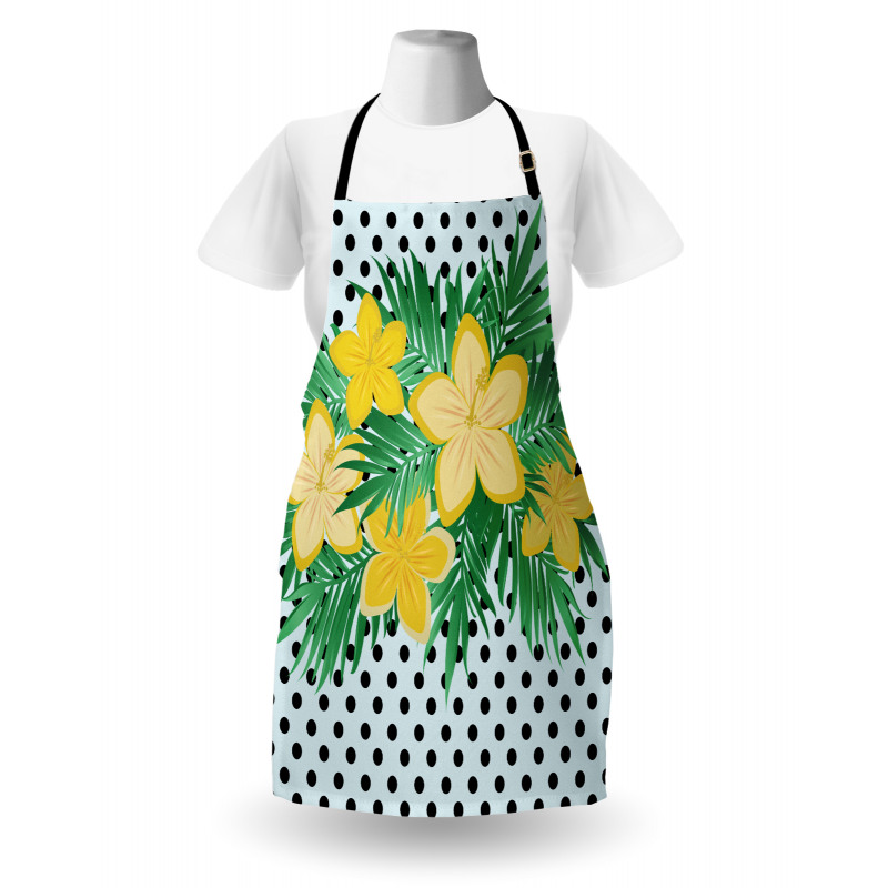 Exotic Flower Polka Dots Apron