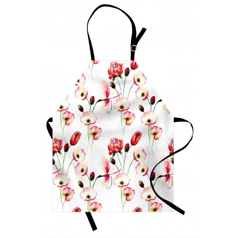Poppy Flowers Branches Apron