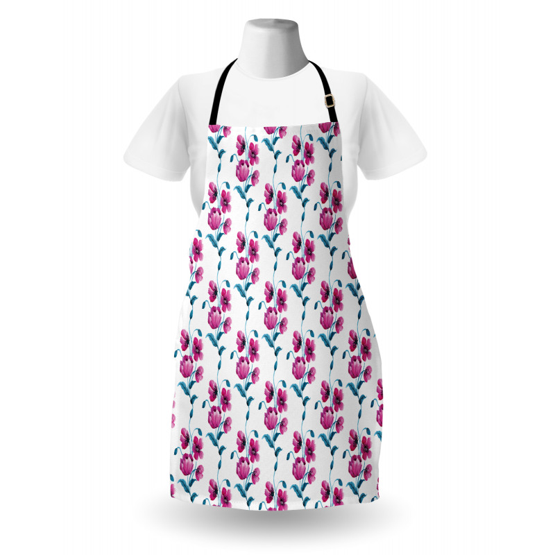 Poppies Leaves Buds Apron