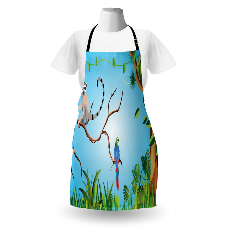 Tropical Botanical Parrot Apron