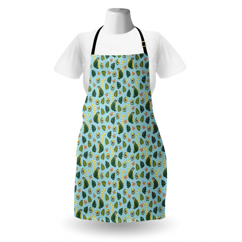 Monstera Hibiscus Mammal Art Apron