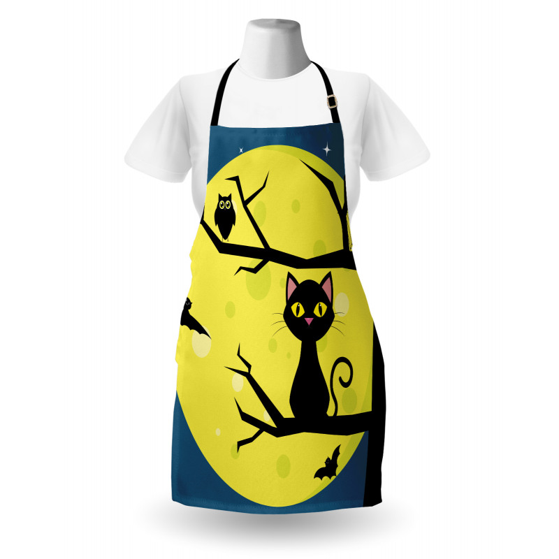 Cat and Owl on Branches Apron
