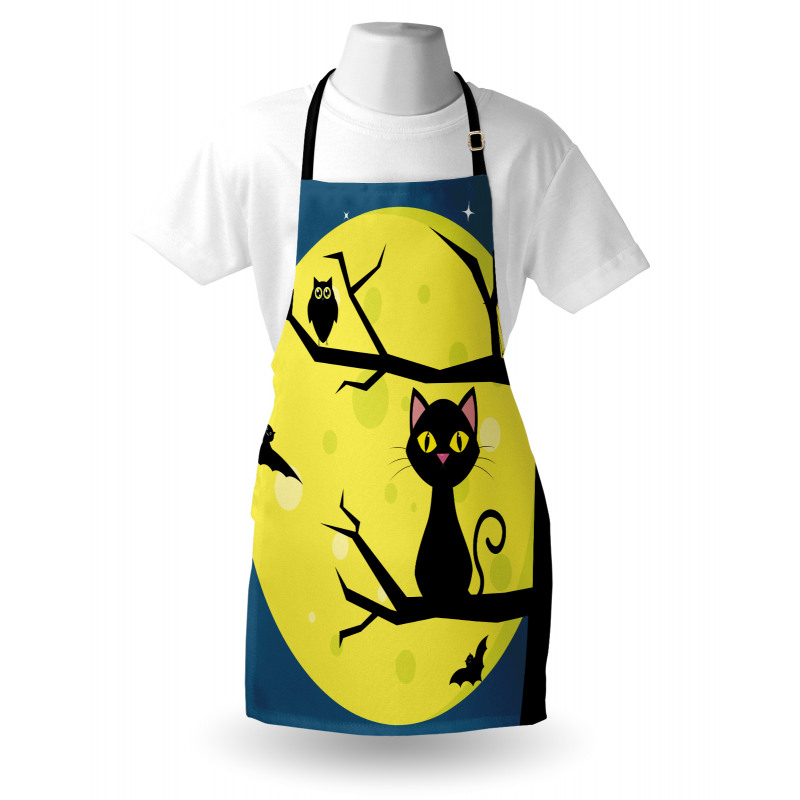 Cat and Owl on Branches Apron