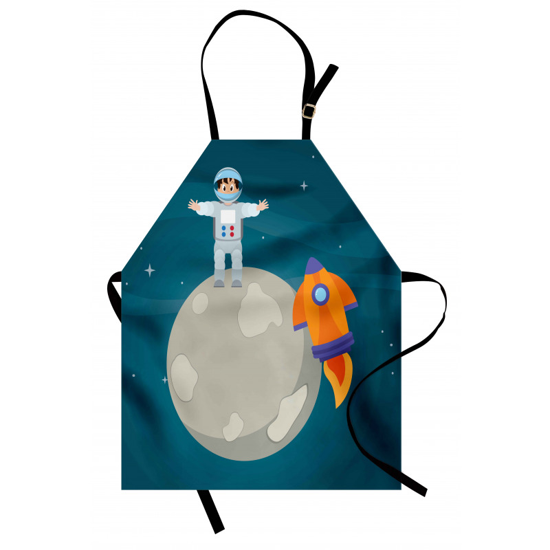 Happy Astronaut on Moon Apron