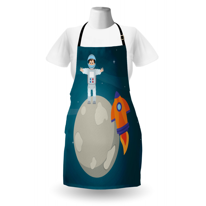 Happy Astronaut on Moon Apron