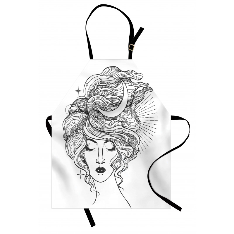 Modern Woman Starry Hair Apron