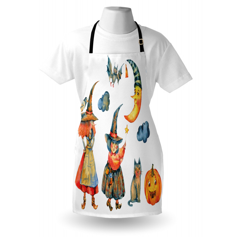 Pumpkin Crescent Cat Apron