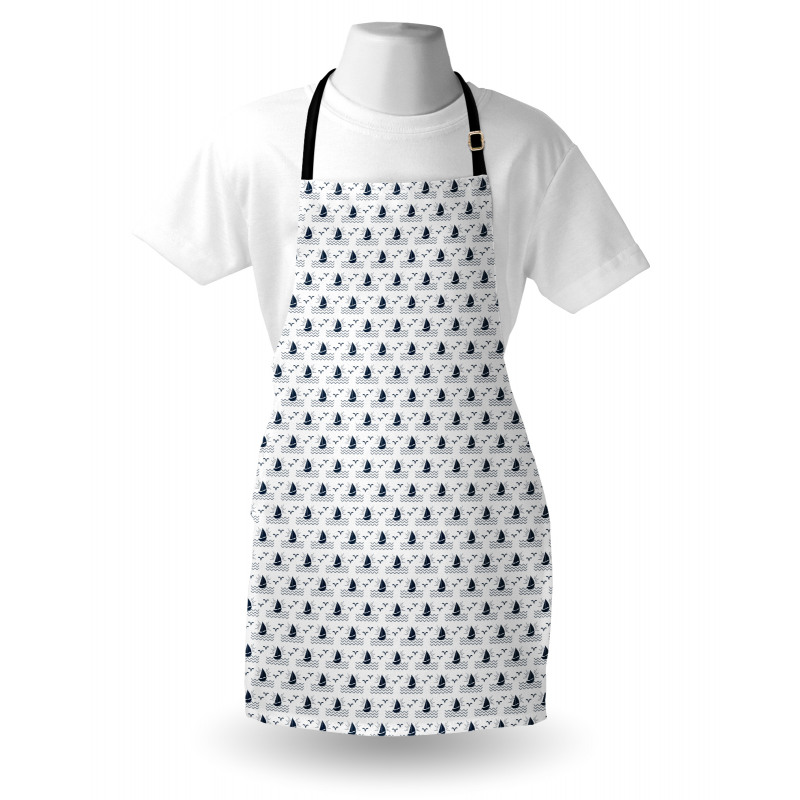 Waves Seagulls Sailboat Apron