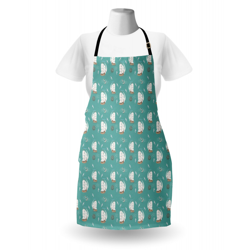 Pirate Ship Anchor Seagulls Apron