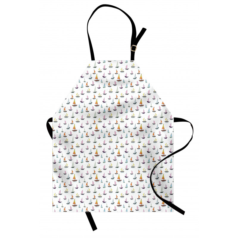 Colorful Sailboat Doodle Apron