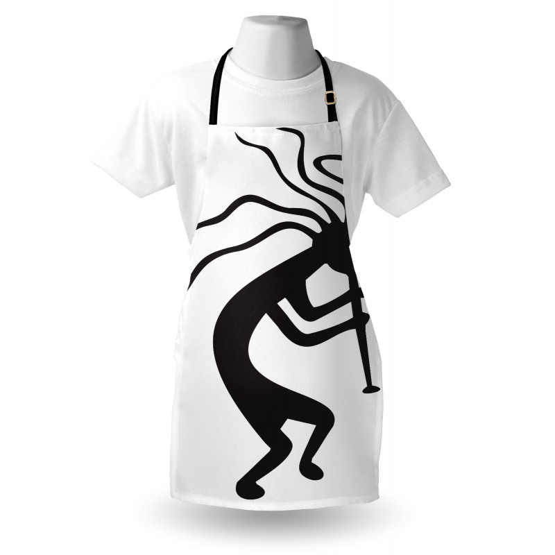 Monochrome Tribal Figure Apron