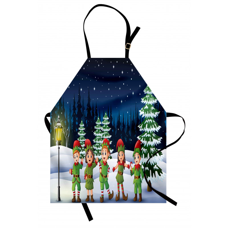 Snowing Forest and Children Apron