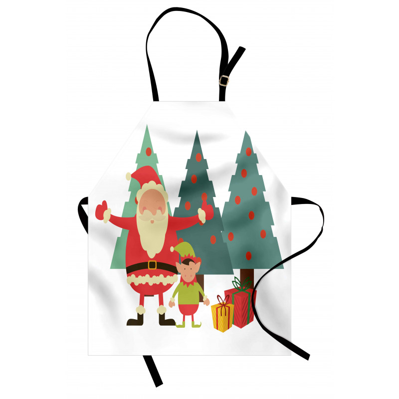 Yılbaşı Mutfak Önlüğü Noel Baba Küçük Çocuk Çam Ağacı ve Hediye