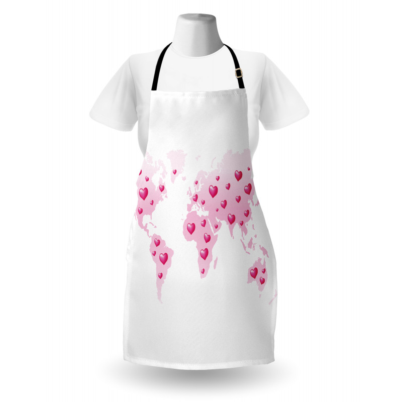 Global Dots Heart Love Apron